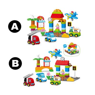 China Kids DIY Toys Car Station Bricks Creative Child DIY Building Block Toys Children Educational Toys for sale