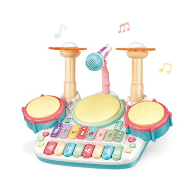 China New Arrivals Battery Operated Toy Musical Instrument Drum Piano Kit Kids Drum Set Toys of the Toy 2021 for sale