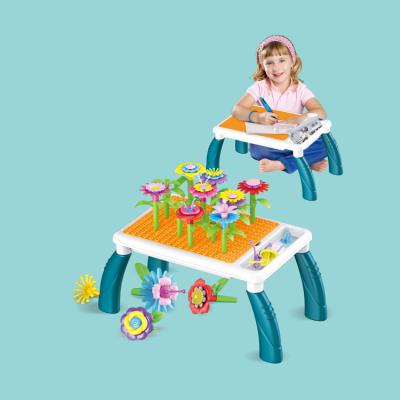 China Educational Building Toy 48 Pcs Children's Table Toys Garden Block City Building Block Table Building Blocks Toys for sale