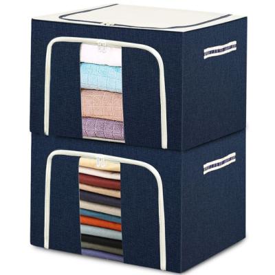 China Enze Sturdy 2-Piece Oxford Fabric Foldable Foldable Cloth Storage Box Durable Storage Bag Sustainable Enze Set for sale