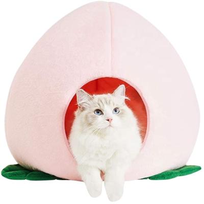 China Hot Pet Shape Fishing Mat Fashion Cushion Heating Tent Pink Pet Hut Detachable Detachable Cozy House Cute Pet Factory Made for sale