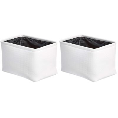 China Viable Set of 2 Enze Household PU Waterproof Easy to Clean Organizer and Storage Basket Storage Boxes Desktop Storage Box for sale