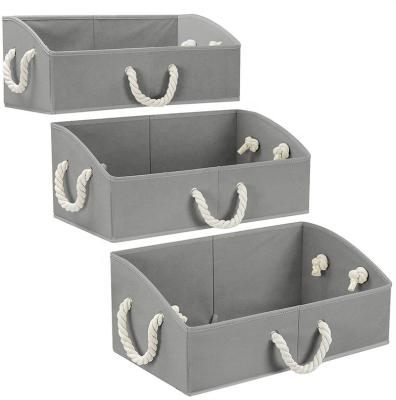 China ENZE Fabric Organizer Basket Storage Boxes Viable Collapsible Bins For Shelves for sale