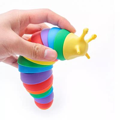 China Hot Sales PP Rainbow Color Chill Toys Simulation Caterpillar Ingot Toys Gift For Kids Boy Girl for sale