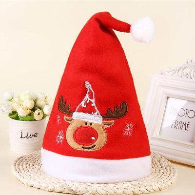 China Classic Cloth Plush Xmas Christmas Hat Santa Claus Hats Red Party Decoration Supply Costume for sale