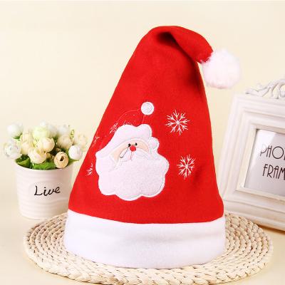 China Cloth Kids Xmas Decoration Gift Plush Adult Christmas Santa Claus Hat for sale