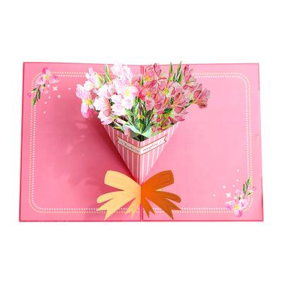 China Creative Viet Nam Wholesale Mother's Day 3d Gladiolus Flower Greeting Gift Certificates for sale