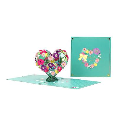 China Viet Nam New design 3d laser cut love Valentine's Day pop up cards for gift shop for sale