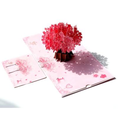 China From Viet Nam Wholesale Creative Valentine's Day Cherry Blossom Greeting Cards Handmade Cards for sale