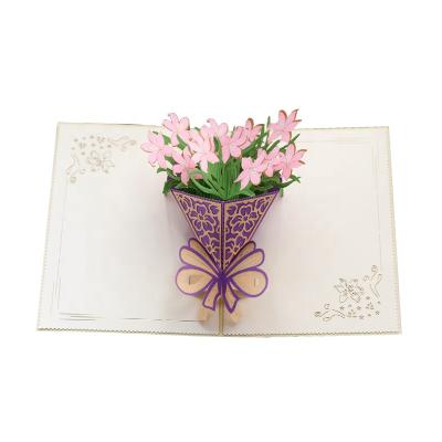 China Viet Nam Wholesale Valentine's Day 3d laser cutting color draw fleur de lis greeting cards for sale