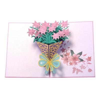 China Viet Nam Wholesale 3d narcissus flower greeting creative gift pop up cards for sale