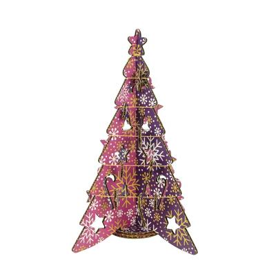 China Wholesale Creative Fun Eco-Friendly Cartoon Toy Paper Laser Cut Handmade Cardboard 3d Christmas Tree Puzzle for sale