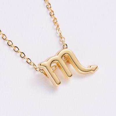 China CLASSIC Stainless Steel Gold Plated 12 Zodiac Sign Wish Card Charm Gold Chain Choker Astrology Necklace Pendant Jewelry For Women for sale