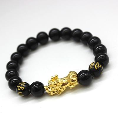 China Black Obsidian Beads PiXiu Feng Shui Bracelet For Men Newcomer Good Luck Wealth CLASSIC Jewelry and Women for sale