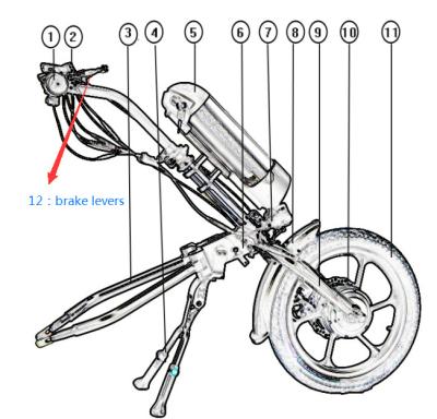 China Extended power handcycle standard electric wheelchair 12inch stop and go and hills rang 30km handcycle for sale