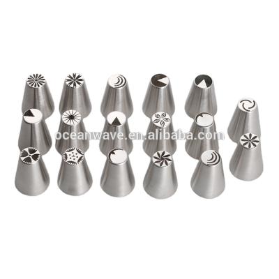 China 16pcs Stainless Steel Sprinkler Tips Ice Cream Spout Viable Russian Sandblaster Set for sale