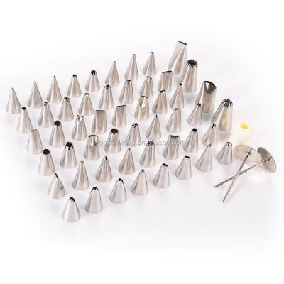 China Sustainable Stainless Steel Metal Tips For Cupcakes 52pcs Cake Decorating Tool for sale