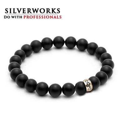 China Bracelet With Custom Logo Beads Professional Made Of High Quality Custom Matte Silver Logo Bracelet Spacer Beads for sale