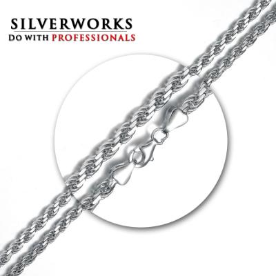 China High Quality 925 Sterling Silver Rope Chain Necklace for sale