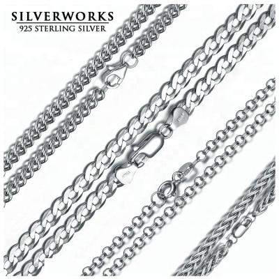 China Different Types of Professional Machine Made 925 Sterling Silver Chains Pendant Jewelry for sale