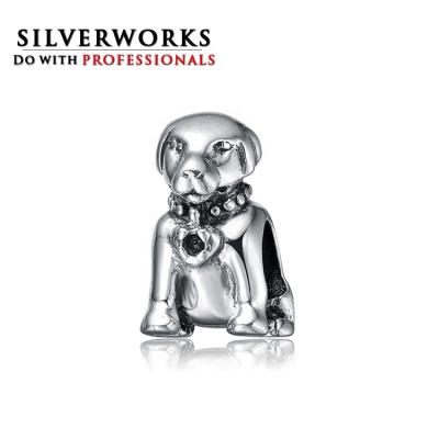 China Silver Dog Charms Wholesale Antique 925 Sterling Silver Dog Charms Beads From Top Sale Factory for sale