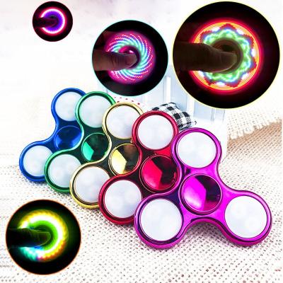 China Mini Toy New Design Relieve Stress fidgety person toys LED hand fidgety glowing spinner with different picture patterns for sale