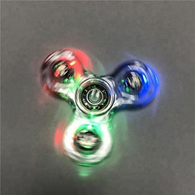 China Logo Customized Mini Toy Crystal LED Light On-Off Control Hand Spinner Toddler Toys Long Time Spinner for sale