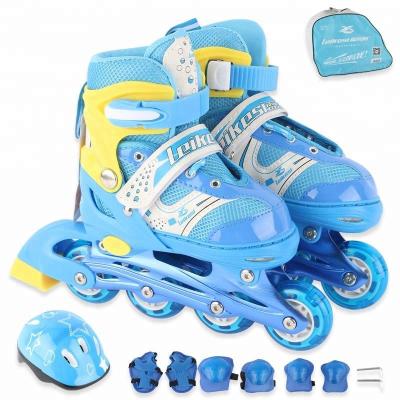 China PP+steel Top Selling Light Up Inline Wheels Skates Rolloer Skating Shoes Ski For Kids With Helmet And Pad for sale