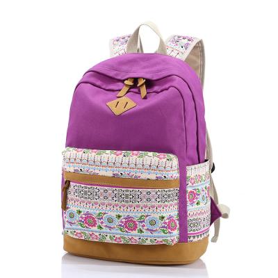 China Chic Boho Woman Boho Bags Boho Style Canvas Bag Pack For Female Students for sale