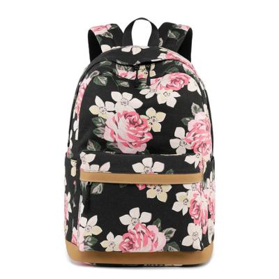 China Nice Floral Print Canvas Backpack Floral Design Women Flower FLORAL Bag for sale