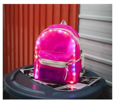 China Waterproof Girls Pink Led Luminous Bag Light Bag With Led Light for sale