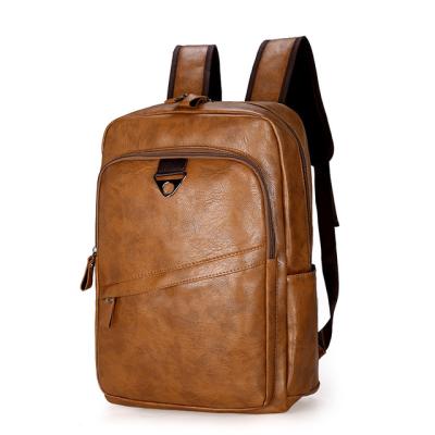 China Wholesale Waterproof Leather Backpacks Vintage Smart Leather Backpack Brown for sale