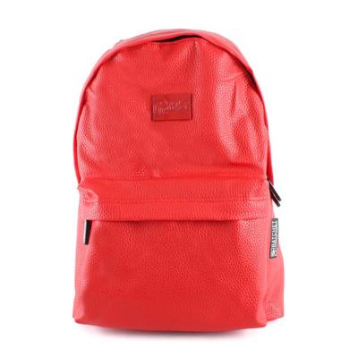 China Women's Leather Backpack Ladies And Ladies Leather Backpacks Waterproof Hot Red Color for sale