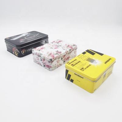 China Flip Rectangle Tin Box Can Flip Fin Tin Box With Removable Lid For Pack, Hardware, Candy And Food for sale