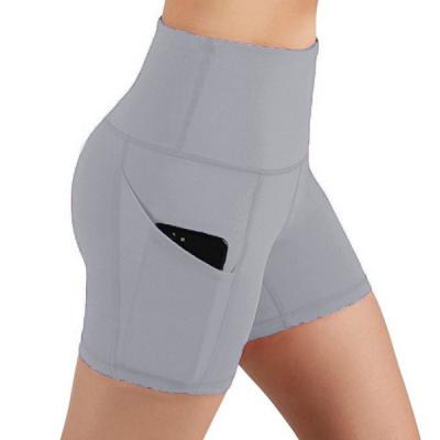 China Breathable High Waist Out Of Pocket Sporty Yoga Shorts Tummy Control Workout Running No See Through Bicycle Yoga Shorts Pants With Pocket for sale