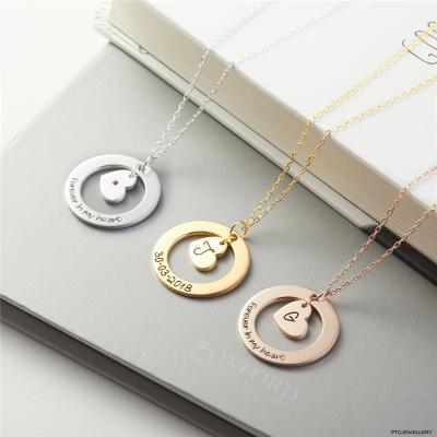 China Custom Writing Jewelry Nickel Free Gold Plated Nameplate Personalized Heart 925 Sterling Silver Necklace for sale