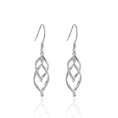 China Women's Nickel Free Elegant Silver Drop Earrings 925 Sterling Silver Leaf Tassel Dangle Earrings for sale