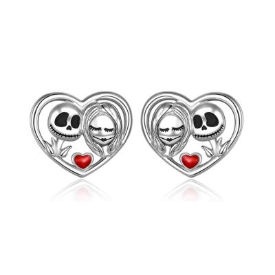 China Tasty Silver Jewelry Nickel Free 925 Sterling Silver Antique Skull Stud Earrings For Girls for sale