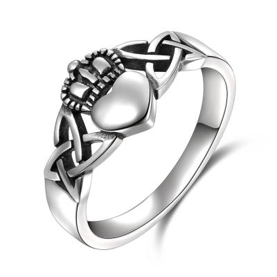 China Nickel Free Antique Silver Wedding Jewelry 925 Sterling Silver Celtic Knot Heart Rings for sale