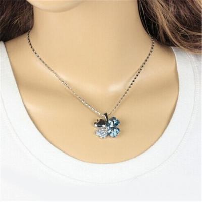 China Wholesale Charm Fashion Discount Choker Accessories Clover Crystal Pendants Nickel Free Necklace For Women for sale