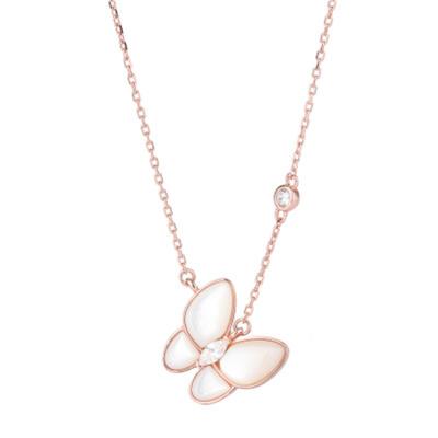 China Eco-friendly Butterfly Crystal Chain Cute Insect Necklace Choker Gold Color Fashion Pendant Necklace for sale