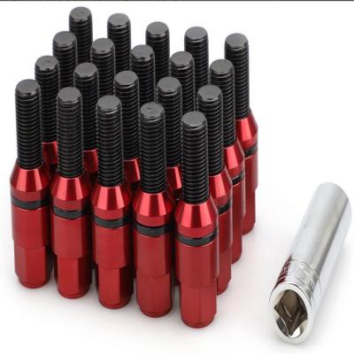 China Fix the wheel hub of a German type aluminum car tire hub security bolts 6061 cover nuts etc. 20PCS/Set Anti Theft Car Wheel Cone Wheel Lug Nut Bolt for sale