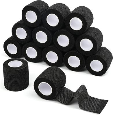 China Breathable Aranea Custom Printed OEM Nonwoven Black Elastic Cohesive Bandage Wrist Wraps For Sports for sale