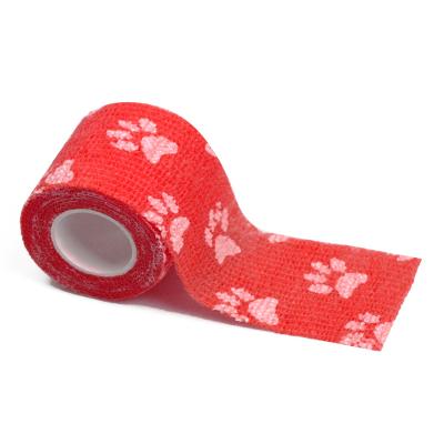 China High Quality Breathable Nonwoven Fabric Medical Self Adhesive Veterinary Wrap Adhesive Elastic Bandage Pet Dog Bandage for sale