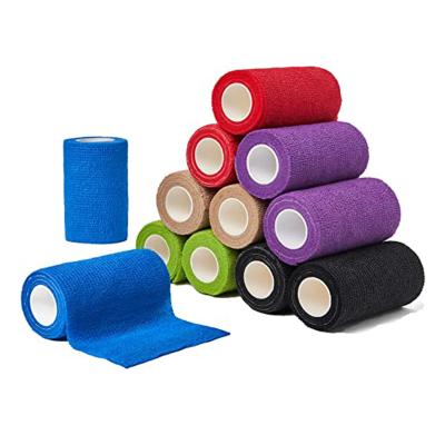 China Aranea Breathable Custom Printed Self Adhesive Nonwoven Elastic Veterinary Cohesive Bandage 10Cm Veterinary Wrap for sale