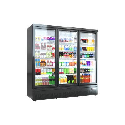 China Single-Temperature Supermarket Commercial Glass Door Cooler Showcase For Beer / Beverage for sale