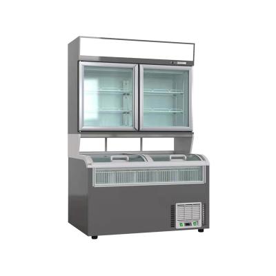 China Single-Temperature Supermarket Glass Door Freezer Ice Cream Freezer with Freezer and Chiller System for sale