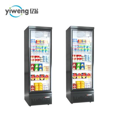 China Single-Temperature Upright Glass Door Refrigerator Fridge Freezer Showcase for Supermarket with Fan Cooling System for sale