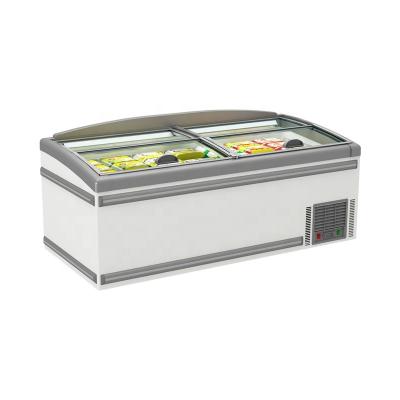 China Hot Commercial Island Supermarket Freezer Display Food Refrigerator Deep Energy Efficiency Sales Display for sale