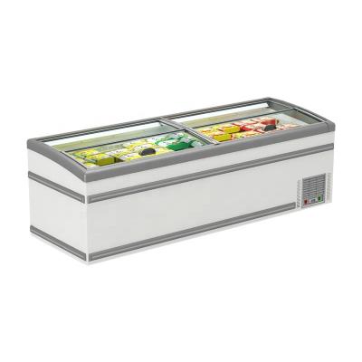 China Energy Efficiency Horizontal Commercial Glass Door Freezer Refrigerator for sale